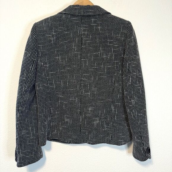 Kasper Asymmetrical Black & White Blazer Jacket Size 10 - Picture 8 of 9